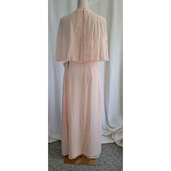 ModCloth Wrapped in Rapture Soft Pink Wrap Dress Maxi Chiffon Capelet Size S NWT - Picture 6 of 12